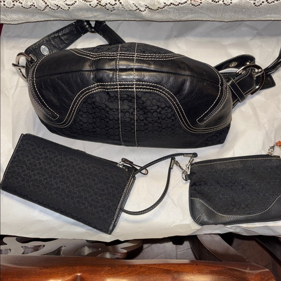 Coach Soho Y2K Black Jacquard Hobo Shoulder Trim Vintage collector quality - Picture 8 of 17